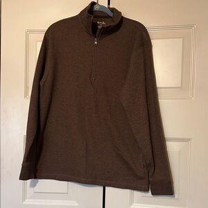 Classic Men's Brown Zip-Up Sweater